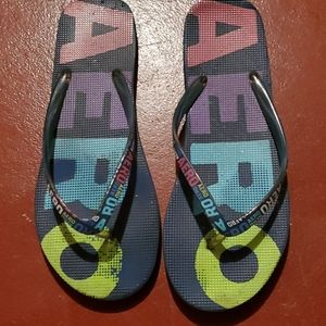 Aeropostale "stamped" flip flops